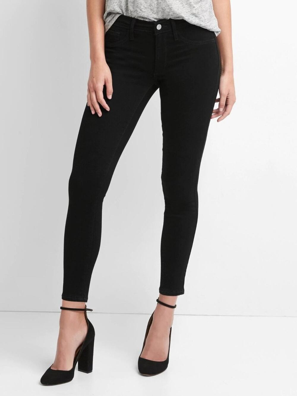 Gap Black Jeans Easy Legging 8 - 12 Washwell  Denim Jean